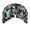 Black Scrub Cap Unisex Work Cap Adjustable Cotton Tie Back Scrub Cap for Spa Salon Pet Care, Flower