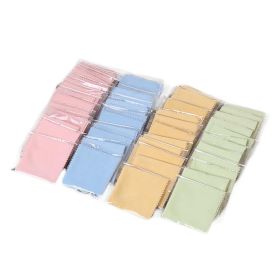 50 Pcs Assorted Colors Microfiber Glasses Wipes Cloth Individually Packaged Screen Cleaning Cloth for Hot Pot Restaurant