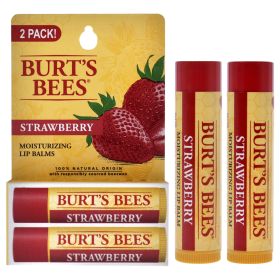 Strawberry Moisturizing Lip Balm Twin Pack by Burts Bees for Unisex - 2 x 0.15 oz Lip Balm