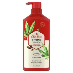 Old Spice Refresh 2 in 1 Shampoo Conditioner, All Hair Types, Hemp Seed, 21.9 fl oz