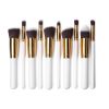 10 pcs makeup brush set  Portable fashion high-end beauty tool set (White  Golden) with bag