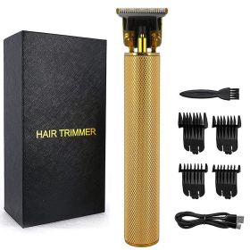 Men Hair Clippers, Professional Hair Trimmer Cordless, Mens Beard Trimmer (Color: Gold)