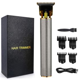 Men Hair Clippers, Professional Hair Trimmer Cordless, Mens Beard Trimmer (Color: SILVER)