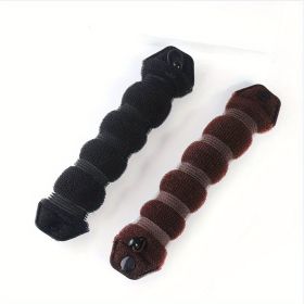 Hair Styling Tool Ponytail Holder Hair Donut Bun Ring Hair Styling Tools DIY Hair Foam Ring Shaper For Women (Color: brown)