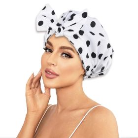 Shower Cap Luxury Shower Caps for Women Reusable Waterproof Hair Cap for Shower (Color: White)