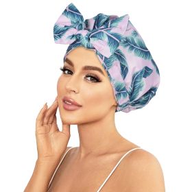 Shower Cap Luxury Shower Caps for Women Reusable Waterproof Hair Cap for Shower (Color: Purple)