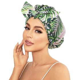 Shower Cap Luxury Shower Caps for Women Reusable Waterproof Hair Cap for Shower (Color: green1)