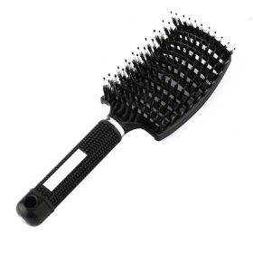 Hair Scalp Massage Comb Hairbrush Relief Stress Men Women Wet Curly Detangle Hair Brush For Salon Hairdressing Styling Hair Care (Color: Black)