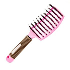 Hair Scalp Massage Comb Hairbrush Relief Stress Men Women Wet Curly Detangle Hair Brush For Salon Hairdressing Styling Hair Care (Color: pink)