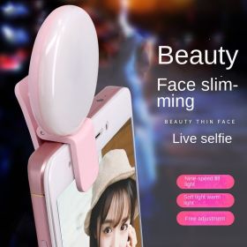 Beauty RK17 mobile phone fill light anchor selfie led selfie beauty pupil photography mini portable beauty fill light (colour: Pink)