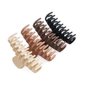 4PCS Hair Claw Clips 4 Inch Nonslip Large Crab Hairpins for Women Thin Hair Accessories Barrette Girls Gifts for Women (Color: beige mix)