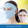 Women Thin Breathable Ice Silk Sunscreen Long Neck Full Face Mask Summer UV Protection Beach Beauty Sun Hat